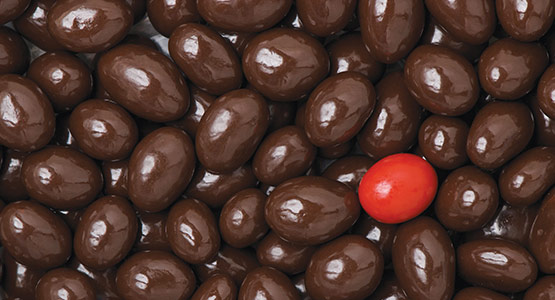 Chocolate covered nuts candy