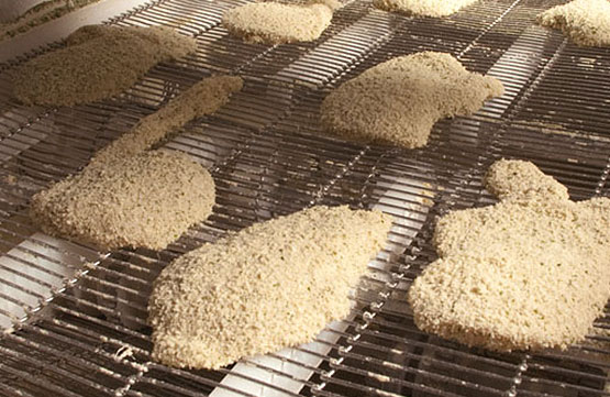 Equipment for breading chicken