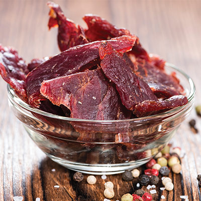Jerky and meat chips