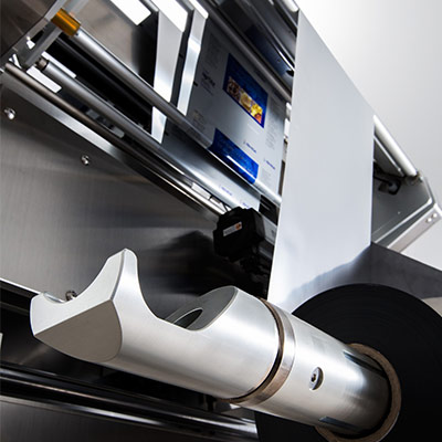 Ishida Inspira bagger with simple film feed rollers