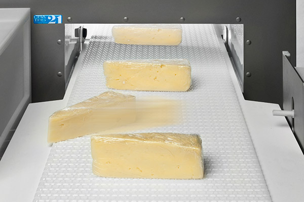 Cheese on industrial metal detector