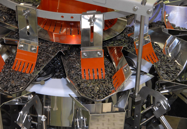 Sunflower Seeds being weighed by Ishida Combination Scale