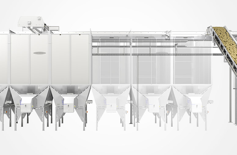 Construcción modular del sistema de manejo y almacenamiento Gentle-Flo