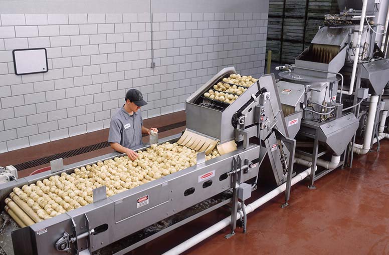 Batch peeler with trim-inspection system