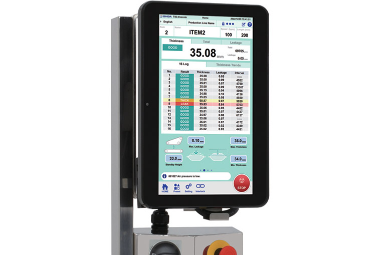 HMI Touchscreen on Seal Checker