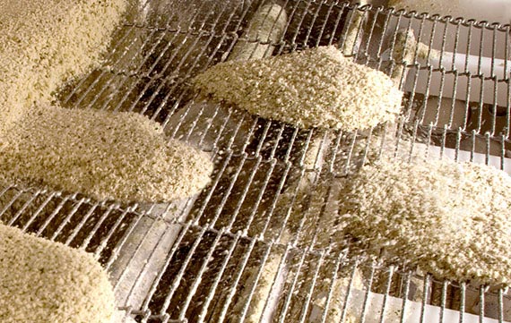 Breading application with chicken tenders