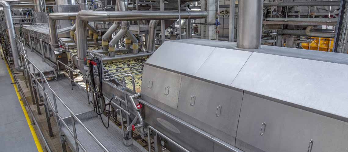 Sistemas industriales de freír patatas fritas