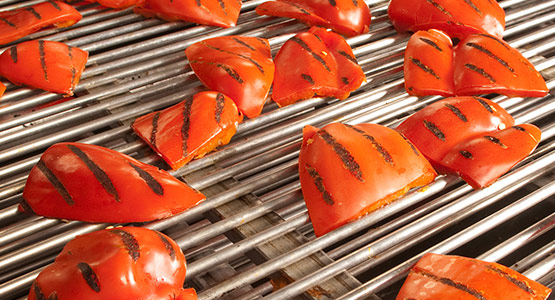 Branding machine for grill marks on vegetables