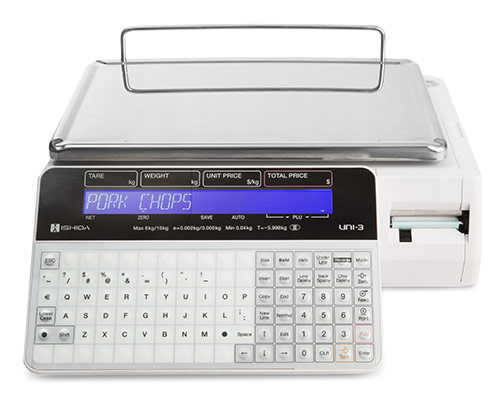 UNI-3 label and printing scale