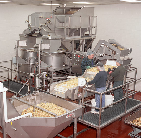 Batch peeling potatoes