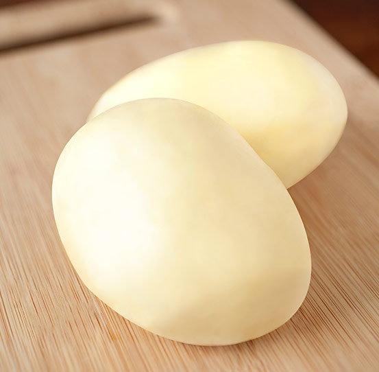 Peeled and washed potatoes