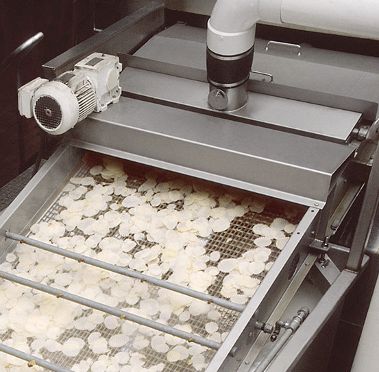 Air Knife water removal system for potato chips