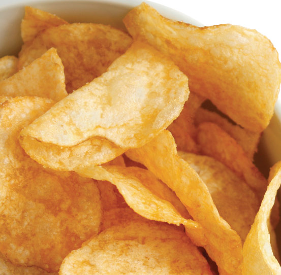 Batch frying kettle-style chips