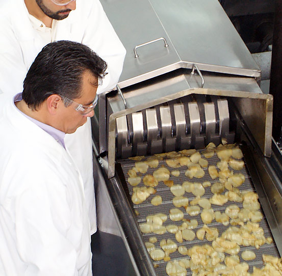 Processing hard-bite kettle style potato chips