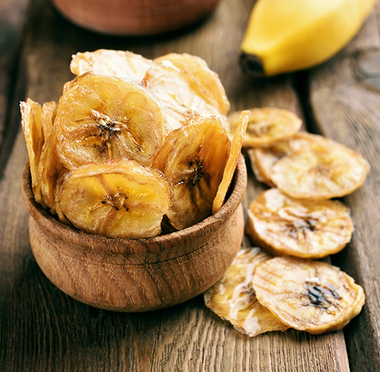 Plantain and banana chips production