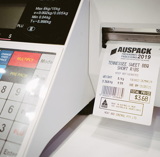 UNI-3 label and printing scale