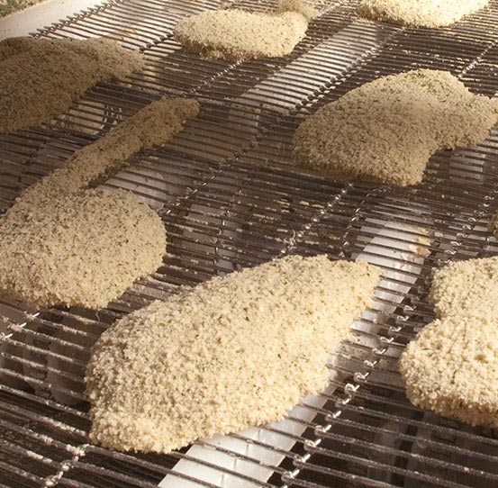 Tiras y filetes de pollo empanizado