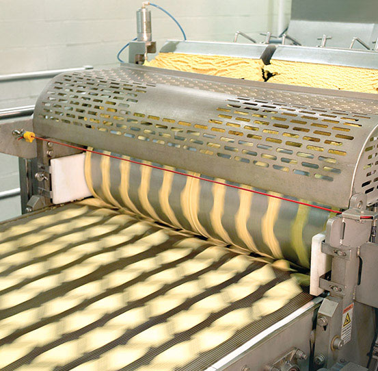 Sheeting equipment for tortilla chips, tortillas, and corn products