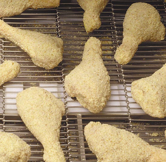 Breaded chicken drumsticks