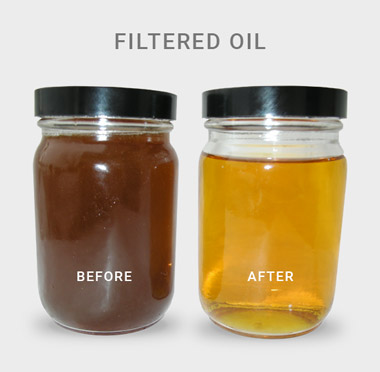 Aceite filtrado: antes y después