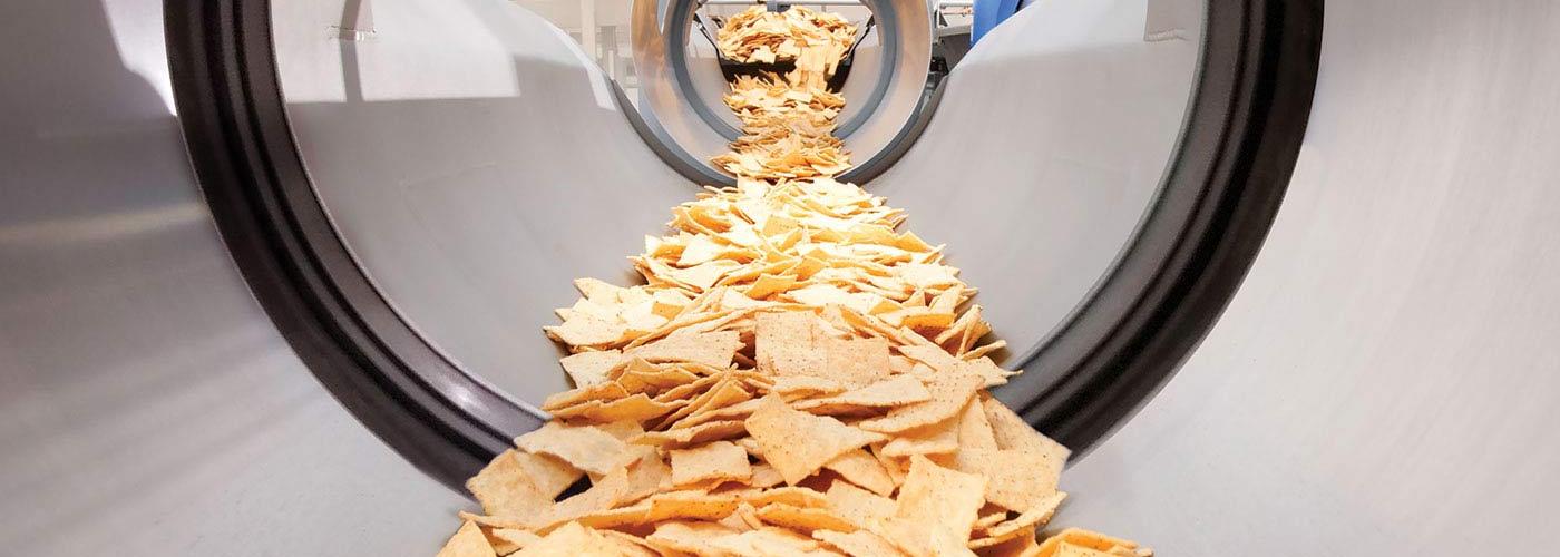 Conveying tortilla chips