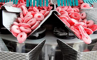 Candy gummies on Ishida multihead weigher scale