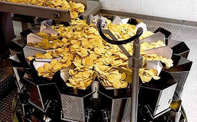 Ishida weigher with tortilla chips