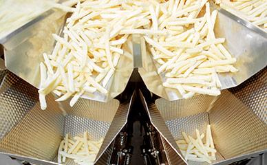 Balanza de Ishida pesando papas fritas a la francesa