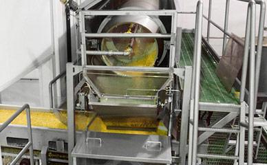 Washing corn for corn chip production line