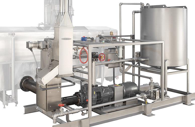 Fryer support module skid with oil holding tank and make-up, transfer pump