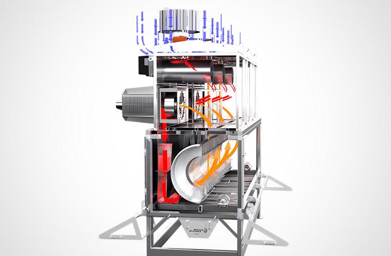 Equipos de procesamiento multizona para secado y tostado de productos