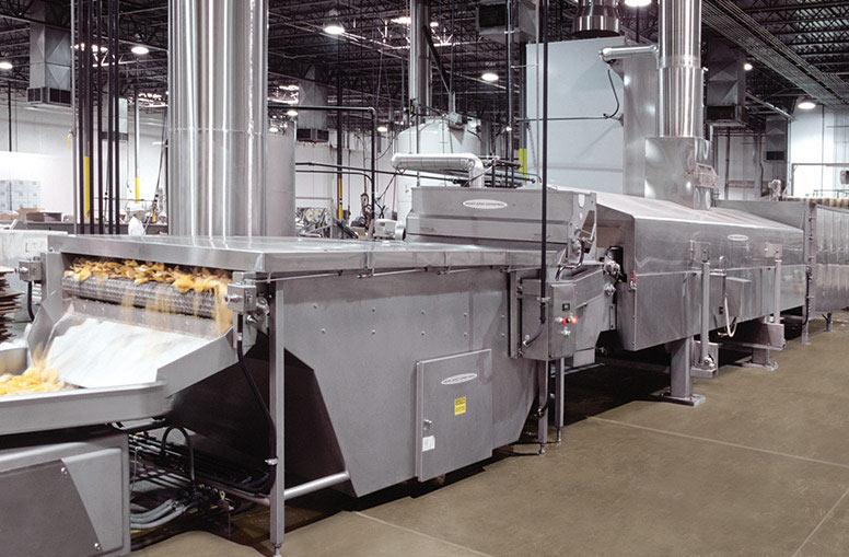 Tortilla chips frying line