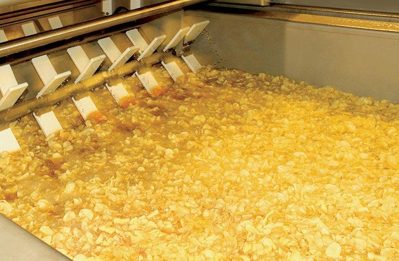 Chip-Stirr system for stirring potato chips